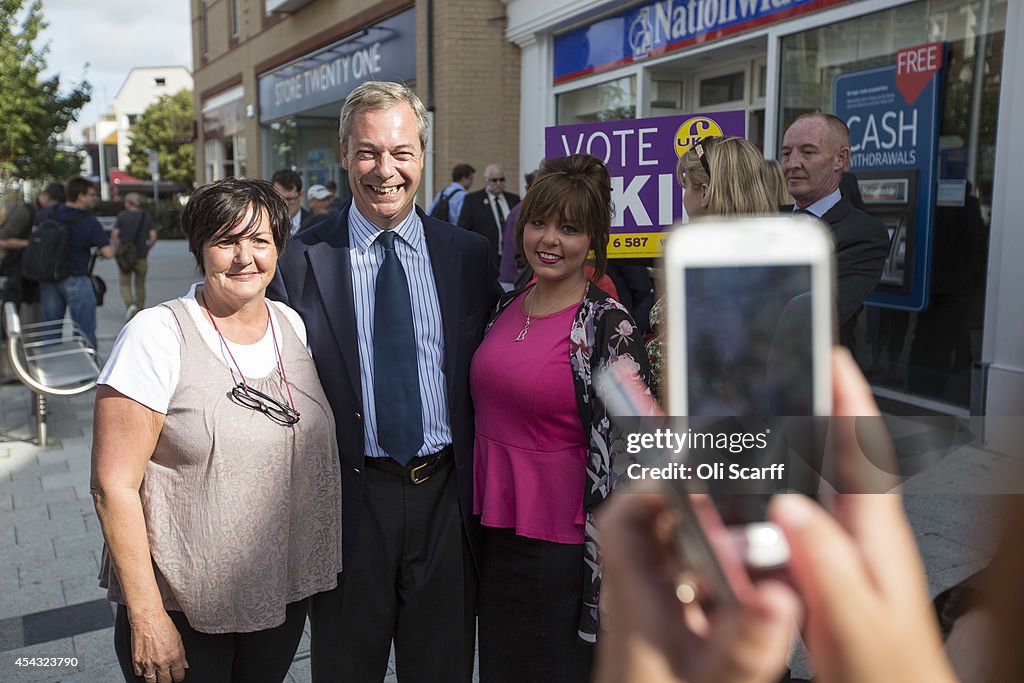UKIP Leader Nigel Farage and Douglas Carswell Visit Clacton On Sea