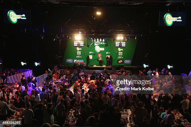 General view is seen during the quarter-final match between Kyle Anderson of Australia and Simon Whitlock of Australia during the Sydney Darts...