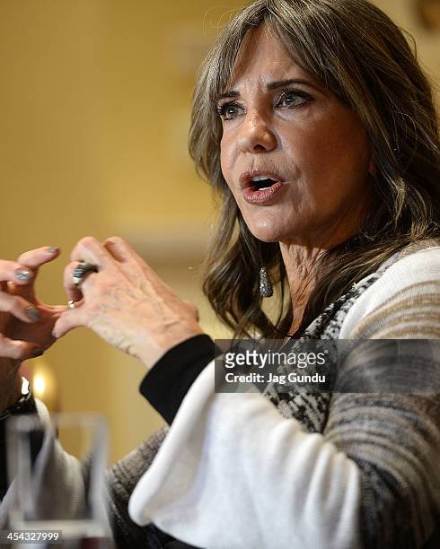 Jess Walton talks to the media at the 2nd Annual OpportunitTeas High Tea with Kate Linder event at Fairmont Royal York on December 8, 2013 in...