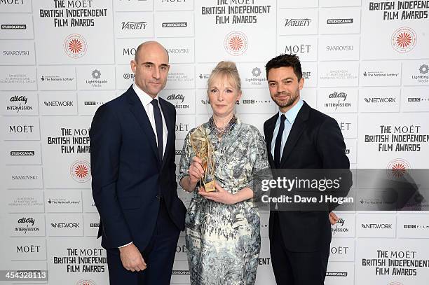 Mark Strong, Lindsay Duncan Winner of the Best Actress and Dominic Cooper attend the Moet British Independent Film Awards 2013 at Old Billingsgate...