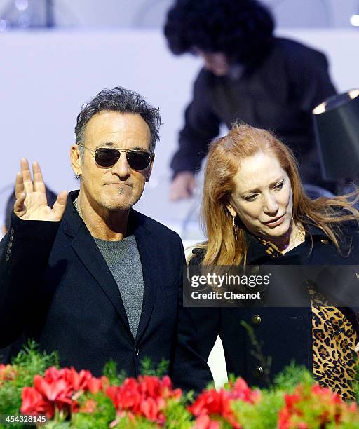 Bruce Springsteen and wife Patti Scialfa attend the 'Gucci Paris Masters 2013' at Paris Nord Villepinte on December 8, 2013 in Paris, France.