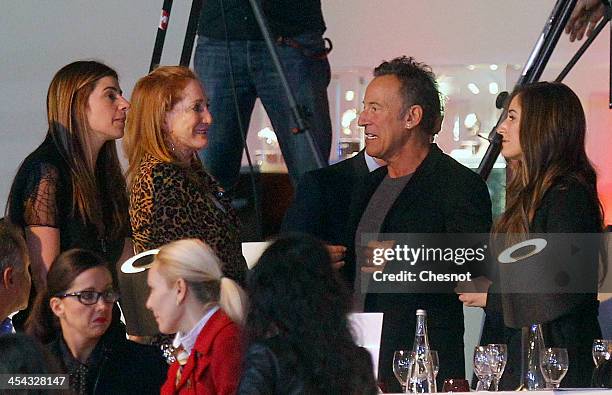 Patti Scialfa, Bruce Springsteen and Jessica Springsteen attend the 'Gucci Paris Masters 2013' at Paris Nord Villepinte on December 8, 2013 in Paris,...