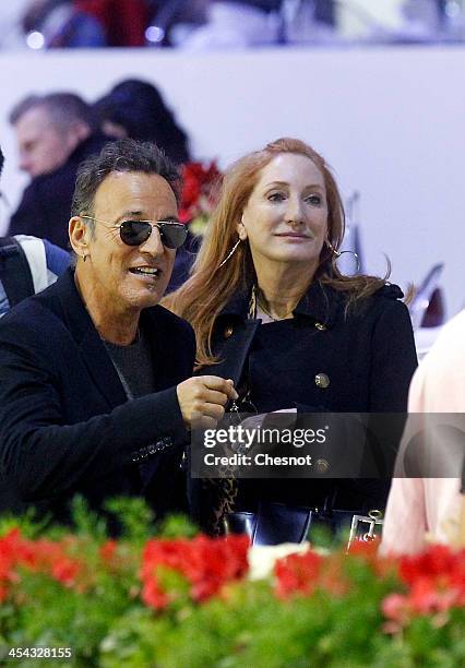 Bruce Springsteen and wife Patti Scialfa attend the 'Gucci Paris Masters 2013' at Paris Nord Villepinte on December 8, 2013 in Paris, France.