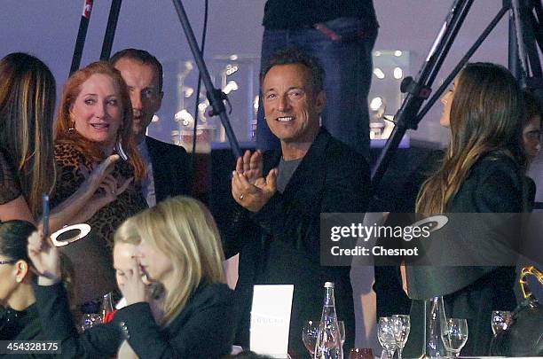 Patti Scialfa, Bruce Springsteen and Jessica Springsteen attend the 'Gucci Paris Masters 2013' at Paris Nord Villepinte on December 8, 2013 in Paris,...