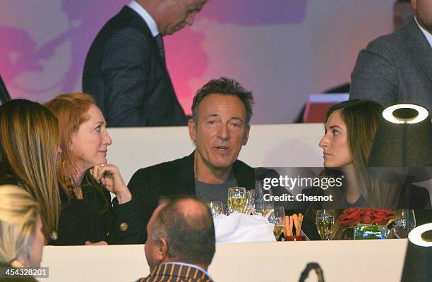 Patti Scialfa, Bruce Springsteen and Jessica Springsteen attend the 'Gucci Paris Masters 2013' at Paris Nord Villepinte on December 8, 2013 in Paris,...