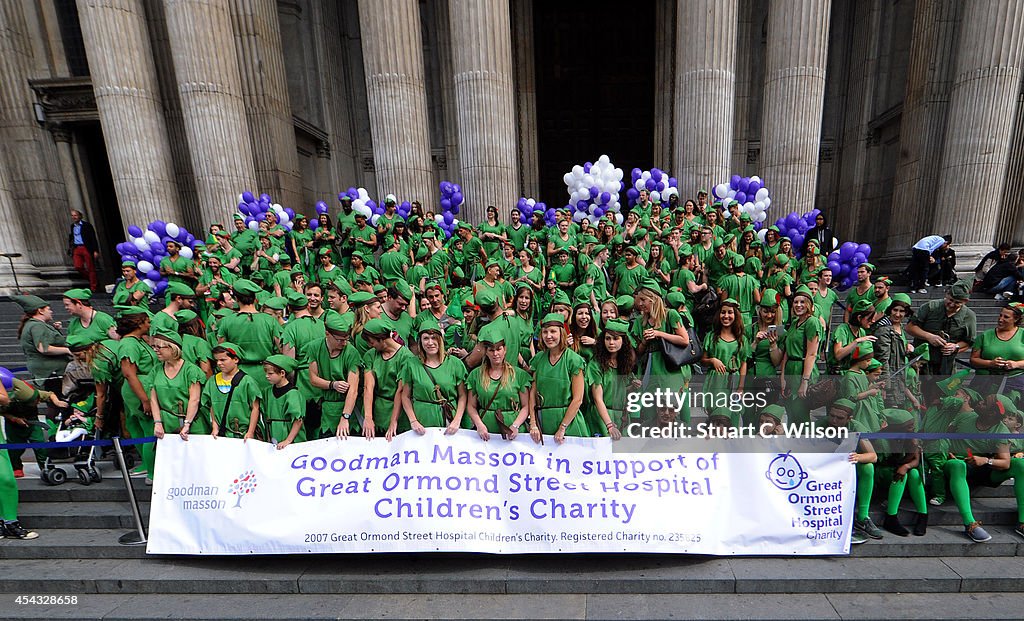 Goodman Masson's Guinness World Record Attempt Of The Largest Gathering Of Peter Pans In Support Of Great Ormond Street Hospital