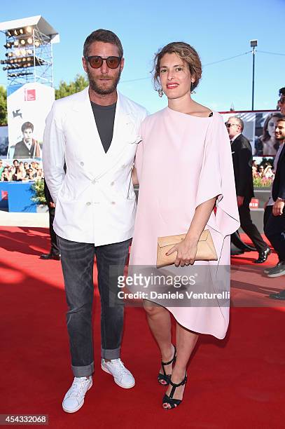 Lapo Elkann and Ginevra Elkann attend the 'Anime Nere' Premiere during the 71st Venice Film Festival at Sala Grande on August 29, 2014 in Venice,...