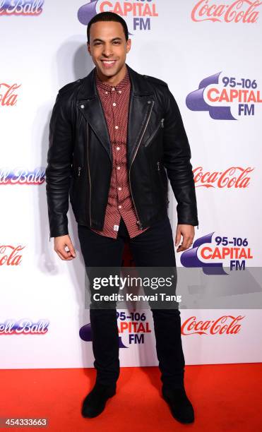 Marvin Humes attends on day 2 of the Capital FM Jingle Bell Ball at the 02 Arena on December 8, 2013 in London, England.