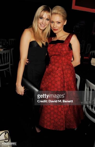 Joanne Froggatt and MyAnna Buring attend an after party following the Moet British Independent Film Awards 2013 at Old Billingsgate Market on...