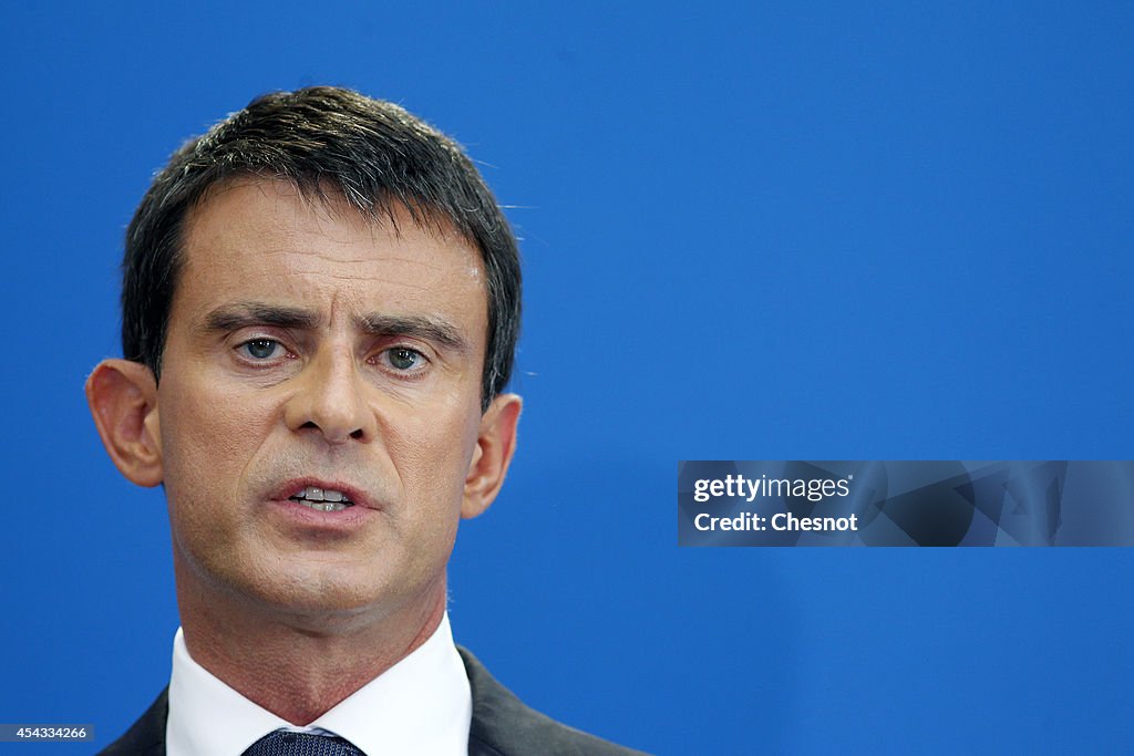 French Prime Minister Manuel Valls, French Ecology Minister Segolene Royal And Sylvia Pinel Annonces New Plan For Housing