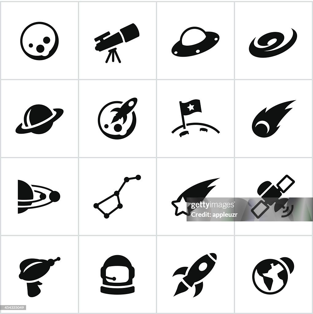 Black Astronomy Icons