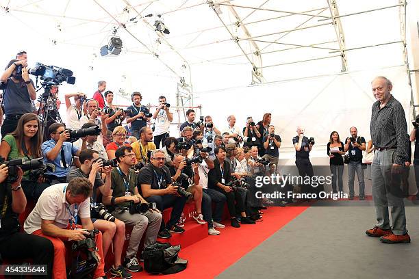 Frederick Wiseman receives the Golden Lion For Lifetime Achievement 2014 photocall during the 71st Venice Film Festival on August 29, 2014 in Venice,...