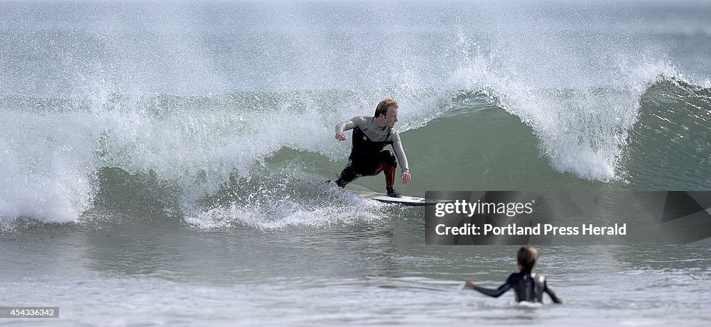 Surfers at Kennebunk Beach