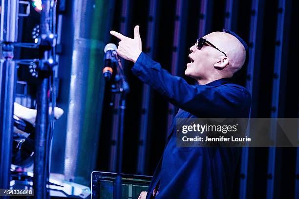 Prohgress of Far East Movement performs at Universal CityWalk's Free Summer "Music Spotlight Series" at 5 Towers Outdoor Concert Arena on August 28,...