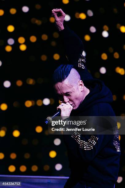 Kev Nish of Far East Movement performs at Universal CityWalk's Free Summer "Music Spotlight Series" at 5 Towers Outdoor Concert Arena on August 28,...