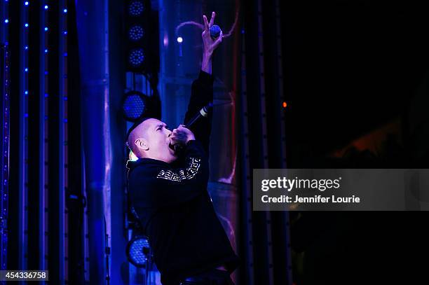 Kev Nish of Far East Movement performs at Universal CityWalk's Free Summer "Music Spotlight Series" at 5 Towers Outdoor Concert Arena on August 28,...