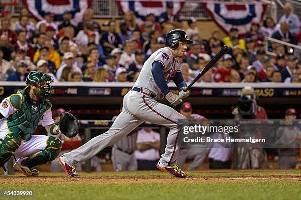 National League All-Star Freddie Freeman of the Atlanta Braves during the 85th MLB All-Star Game at Target Field on July 15, 2014 in Minneapolis,...