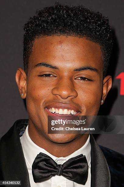 Singer Trevor Jackson attends his Monster 18th Birthday Party at El Rey Theatre on August 28, 2014 in Los Angeles, California.