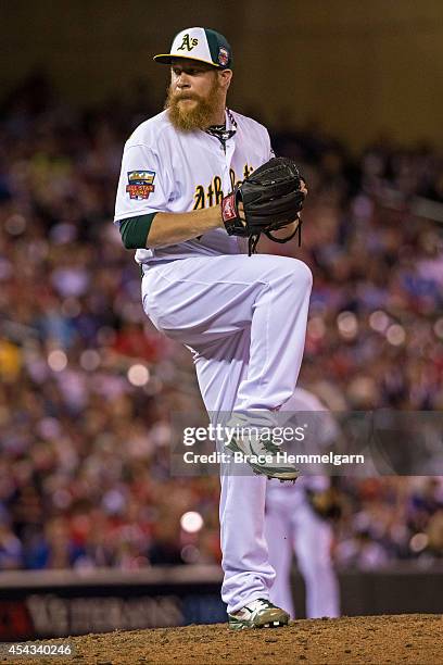 American League All-Star Sean Doolittle of the Oakland Athletics during the 85th MLB All-Star Game at Target Field on July 15, 2014 in Minneapolis,...