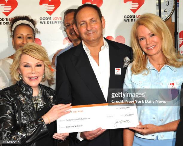 Joan Rivers, John Demsey and Blaine Trump at the 10 millionth meal celebration at God's Love We deliver (Ave of America's and Spring St, Joan Rivers...