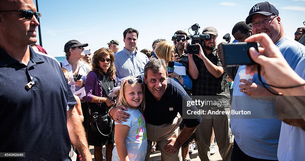 Chris Christie Tours Boardwalks On New Jersey Shore