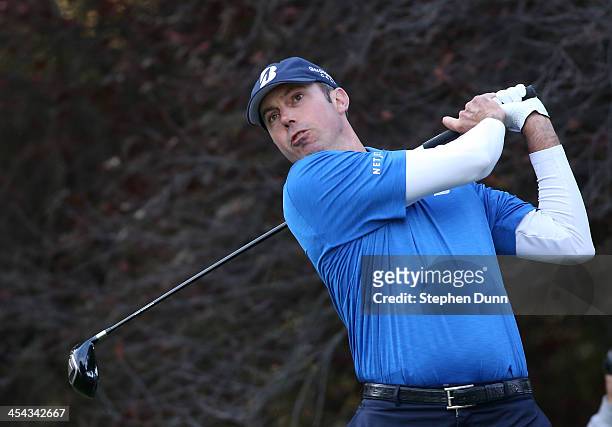 Matt Kuchar hits his tee shot on the second hole during the final round of the Northwestern Mutual World Challenge at Sherwood Country Club on...