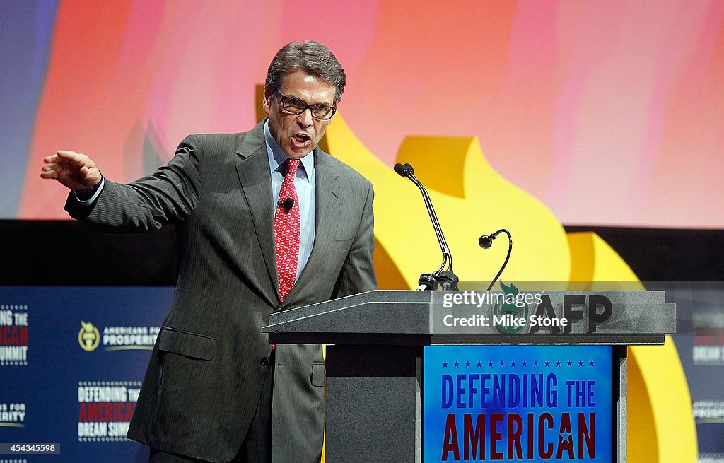 Rand Paul And Rick Perry Address Defending the American Dream Summit