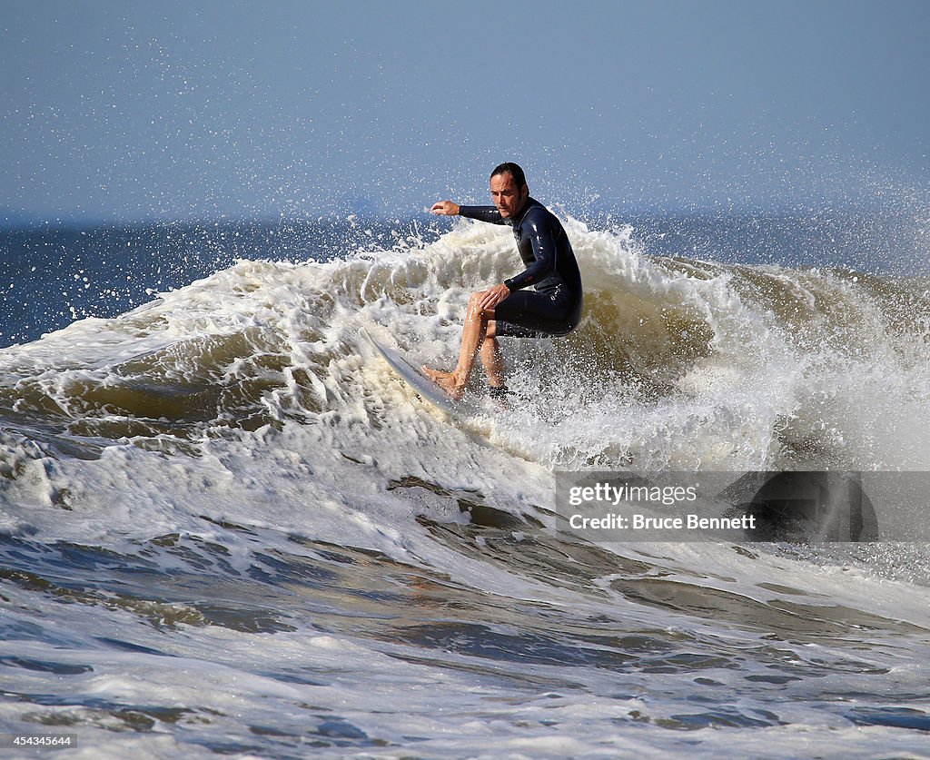 Surfers in Long Beach