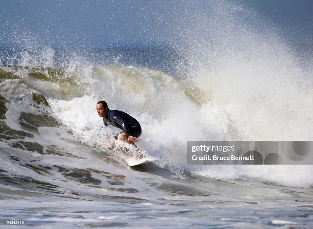 Surfers in Long Beach