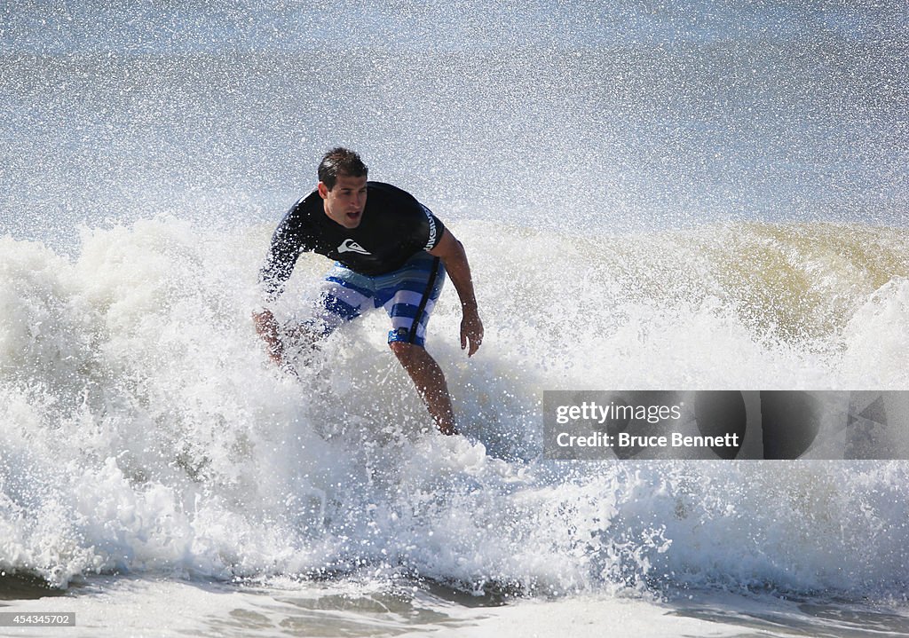 Surfers in Long Beach