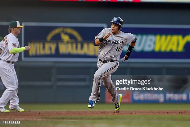 National League All-Star Aramis Ramirez of the Milwaukee Brewers rounds third base during the 85th MLB All-Star Game at Target Field on July 15, 2014...