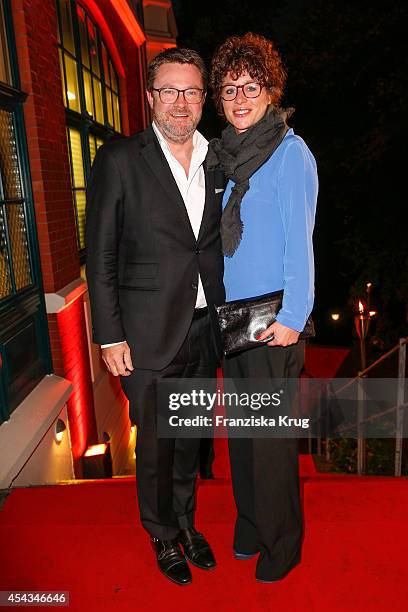 Christian Krug and his wife Ina Krug attend the 'Nacht der Medien' on August 29, 2014 in Hamburg, Germany.