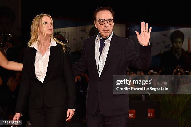 Screenplay Louise Stratten and director Peter Bogdanovich attend the 'She's Funny That Way' - Premiere during the 71st Venice Film Festival on August...