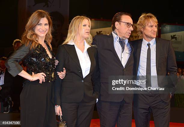 Screenplay Louise Stratten, director Peter Bogdanovich, actress Kathryn Hahn and actor Owen Wilson attends 'She's Funny That Way' Premiere during the...