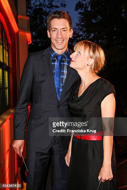 Steffen Hallaschka and Anne-Katrin Hallaschka attend the 'Nacht der Medien' on August 29, 2014 in Hamburg, Germany.