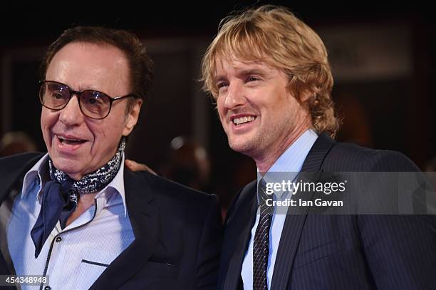 Director Peter Bogdanovich wearing a Jaeger-LeCoultre watch and actor Owen Wilson attend the 'She's Funny That Way' during the 71st Venice Film...