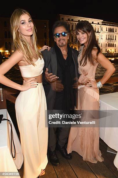 Camila Sola, actor Al Pacino and girlfriend Lucila Sola attend the Exclusive Dinner hosted by Andrea Iervolino and Monika Bacardi during the 71st...