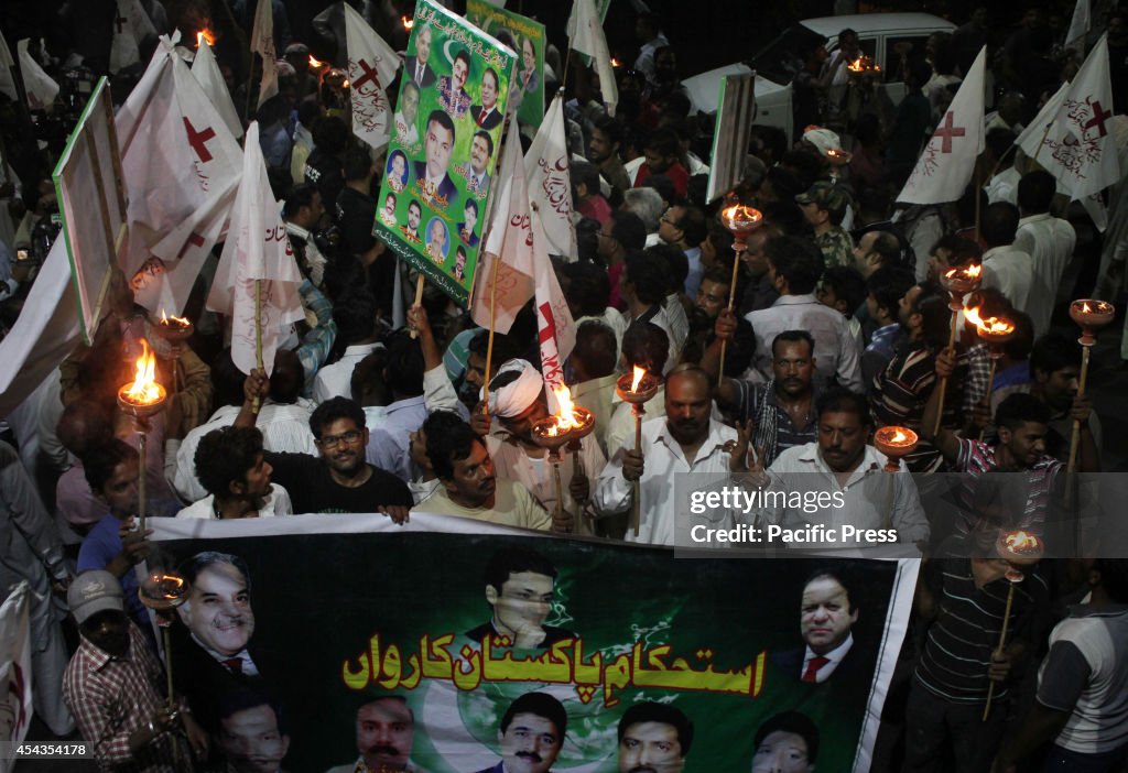Activists & Supporters of ruling party Pakistan Muslim...