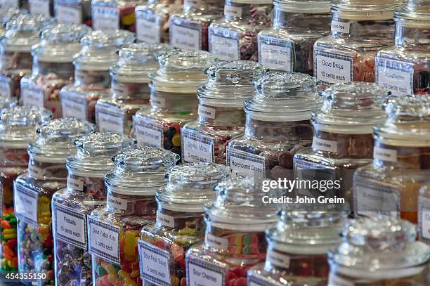 Penny candy display at a country store.