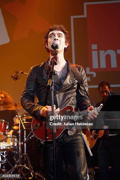 Feloche performs on stage during the 50th anniversary celebration of french radio France Inter at La Gaite Lyrique on December 8, 2013 in Paris,...