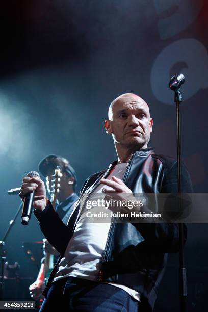 Gaetan Roussel performs on stage during the 50th anniversary celebration of french radio France Inter at La Gaite Lyrique on December 8, 2013 in...