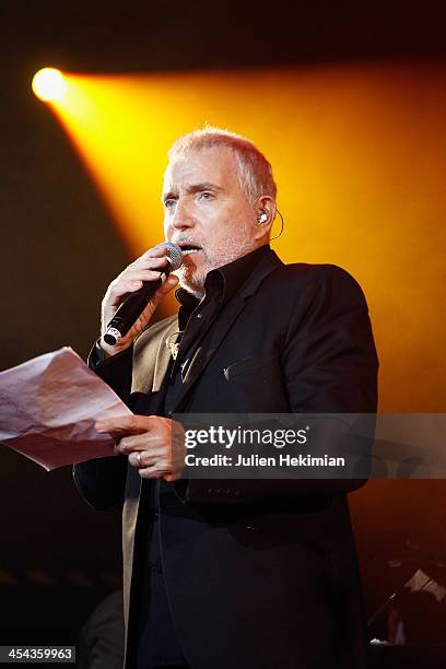 Bernard Lavilliers performs on stage during the 50th anniversary celebration of french radio France Inter at La Gaite Lyrique on December 8, 2013 in...