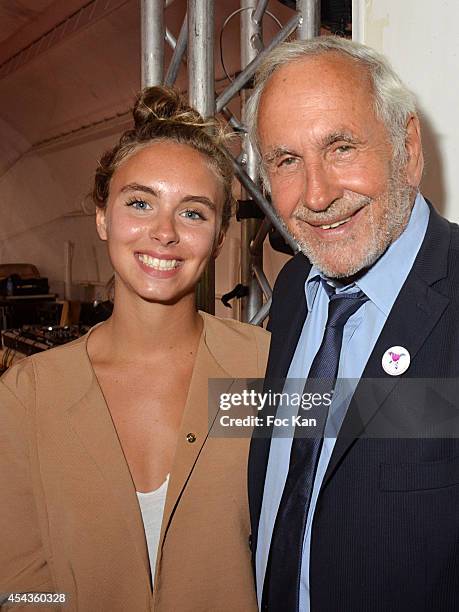 Mathilde Laffont and her father Patrice Laffont attend the 'Fete A Neu Neu' At Porte De La Muette on August 29, 2014 in Paris, France.