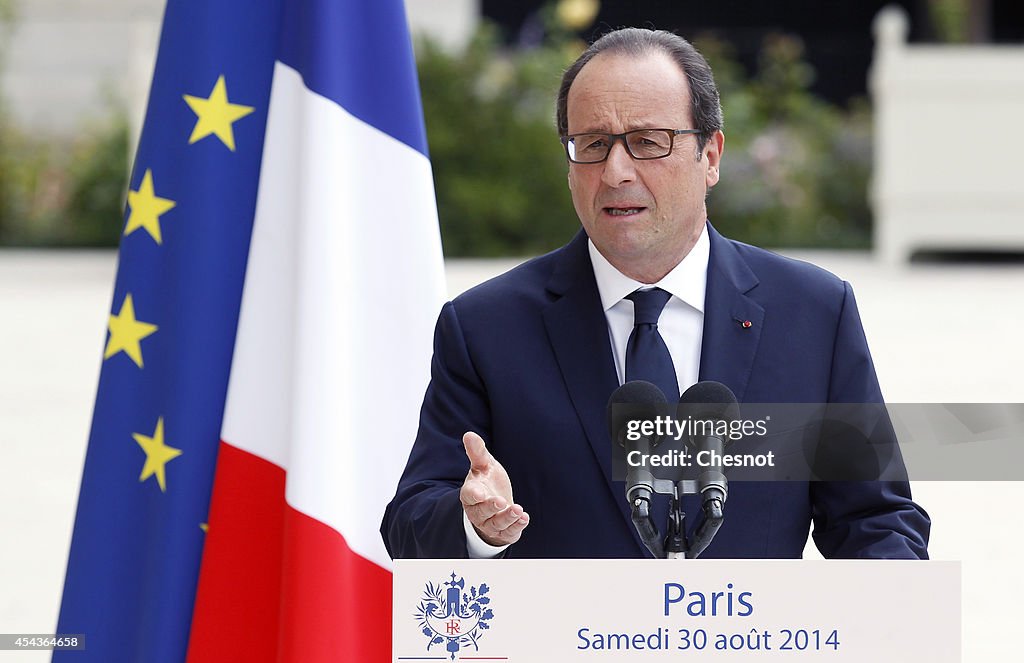 French President Host A Meeting With European Leaders At Elysee Palace In Paris