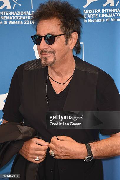 Actor Al Pacino wearing a Jaeger-LeCoultre Deep Sea Vintage watch attends the 'The Humbling' the photocall during the 71st Venice Film Festival at...