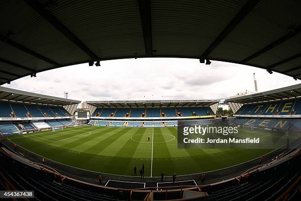 General view of the stadium ahead of the Sky Bet Championship match between Millwall and Blackpool at The Den on August 30, 2014 in London, England.