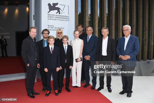 Producer Ulrich Seidl, director Severin Fiala, actors Elias Schwarz, Veronika Franz, Lukas Schwarz, Susanne Wuest, guest, Festival President Alberto...