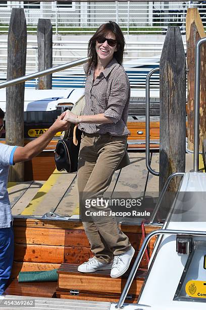 Charlotte Gainsbourg is seen arriving at Venice Airport during The 71st Venice International Film Festival on August 30, 2014 in Venice, Italy.