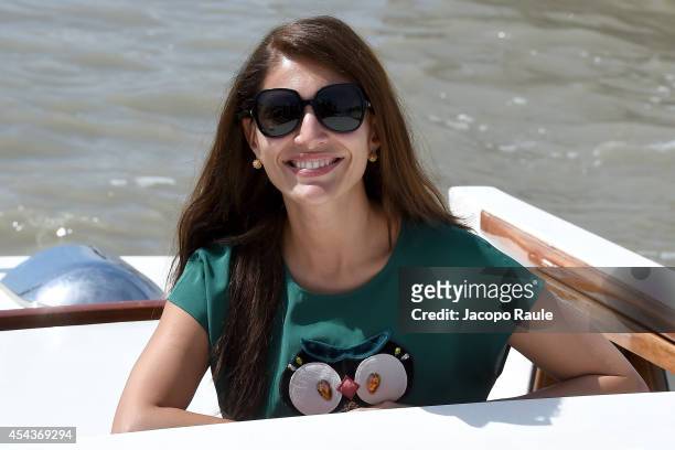 Caterina Murino is seen arriving at Venice Airport during The 71st Venice International Film Festival on August 30, 2014 in Venice, Italy.