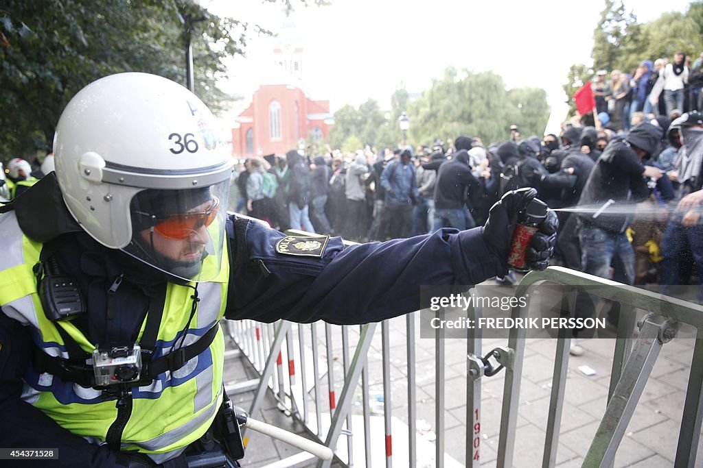 SWEDEN-POLITICS-FARRIGHT-DEMONSTRATION